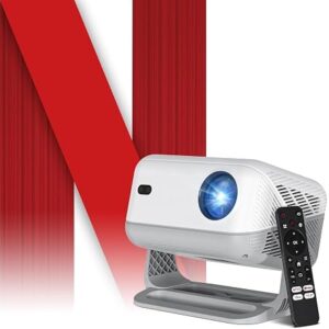 [Netflix Official License] Shark Smart Projector with Android 13 | 4K HDR Support, 18000 lm Brightness, Dolby Audio, Auto Image Correction, Built-in Speaker, WiFi & HDMI Connectivity